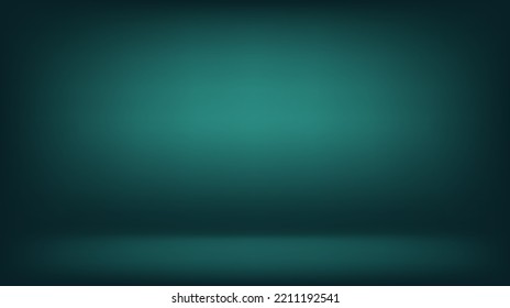 Empty green studio room wall background  Abstract wallpaper design and copy space to display your products