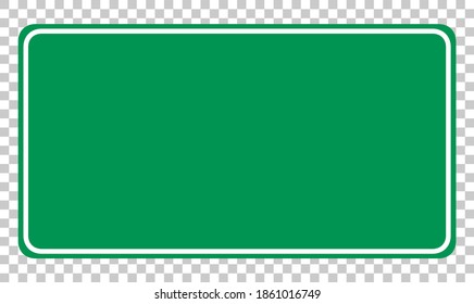 Empty green traffic banner on transparent background illustration