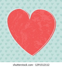 Empty greeting card layout with cute hearts. Valentine's Day, Mother's Day and Women's Day concept. Vector