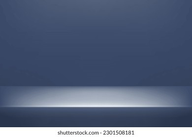 Empty grey, blue studio room. Banner for advertise product on website. Vector illustration.