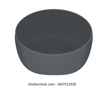 Empty grey bowl. vector illustration