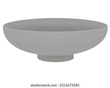 Empty grey bowl. vector illustration