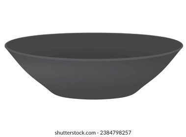 Cuenco gris vacío. ilustración vectorial