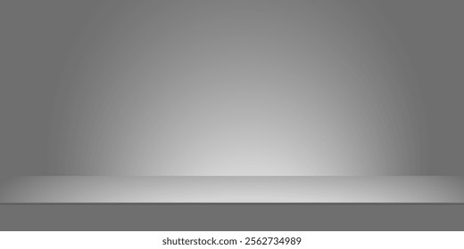 empty grey photo studio background with stage for product presentation oder studio shoot