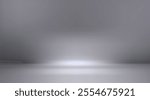 Empty grey studio background. Limbo dark bg. Product studio room. Limbo dark background. Abstract 3d backdrop for presentation. Minimal wall scene. Showcase, promotion display. Vector illustration