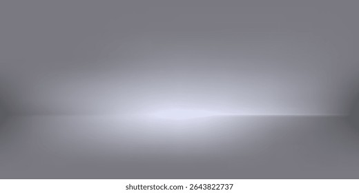 Empty grey studio background. Limbo dark bg. Product studio room. Limbo dark background. Abstract 3d backdrop for presentation. Minimal wall scene. Showcase, promotion display. Vector illustration