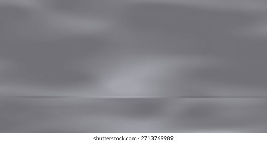 Fundo de estúdio cinza vazio. Limbo escuro. Sala de estúdio do produto. Fundo escuro limbo. Fundo 3d abstrato para apresentação. Mínima cena de parede. Exibição de apresentação, promoção. Ilustração vetorial