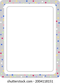 Ilustración de la plantilla de la pancarta del marco vertical gris vacío