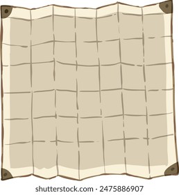 Empty grid map with aged appearance