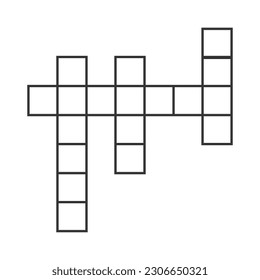 An empty grid template for a 4-word crossword puzzle. to solve crossword puzzles. Vector illustration.