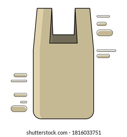 Icono de bolsa de compra vacía. Icono de bolsa de compra - Vector