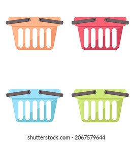 Empty grocery basket, vector illustration in flat style