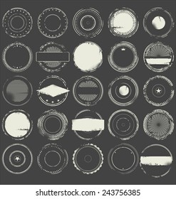 Empty grunge rubber stamp collection