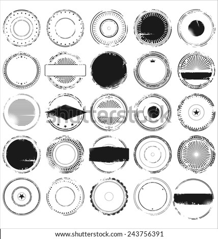 Empty grunge rubber stamp collection