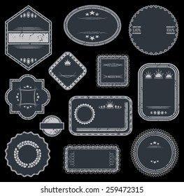 Empty grunge stamp collection. Set of templates of labels      