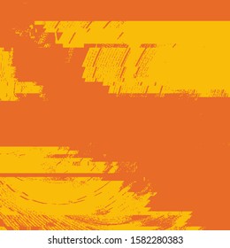 Empty grunge yellow color background. Distressed Orange Color Texture with peeled paint and scratches. EPS10 vector