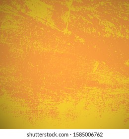 Empty grunge yellow color background. Distressed Orange Color Texture with peeled paint and scratches. EPS10 vector