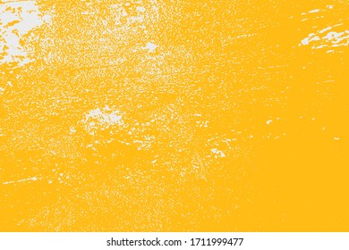 Leerer, farbiger, gelber Hintergrund. Unbehagliche Orangefarbene Farbtextur mit geschälten Farben und Kratzern. EPS10-Vektorillustration
