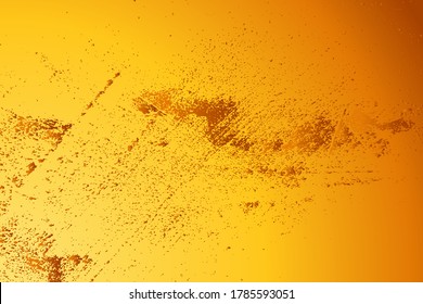 Empty grunge yellow color background. Distressed Orange Color Texture with peeled paint and scratches. EPS10 vector