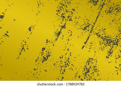 Empty grunge yellow color background. Distressed Orange Color Patina Texture with peeled paint and scratches. EPS10 vector