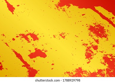 Empty grunge yellow color background. Distressed Orange Color Patina Texture with peeled paint and scratches. EPS10 vector