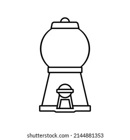 Empty gumball machine outline icon. Clipart image isolated on white background