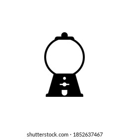 Empty gumball machine silhouette icon. Clipart image isolated on white background.