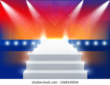 Empty hall with a podium for fashion display- Vector Template