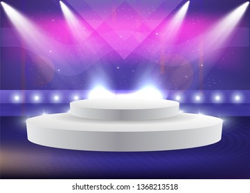 Empty hall with a podium for fashion display- Vector Template