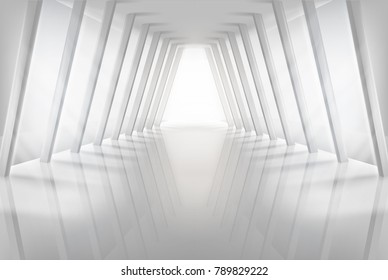 Empty hall in shopping centre. Vector illustration.