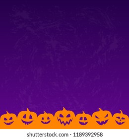 Empty Halloween card with silhouettes of pumpkins. Vector.