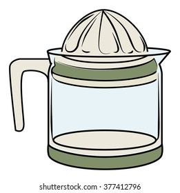 Empty hand drawn juicer, vector illustration, isolated on white