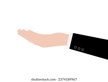 Empty Hand Holding, Receiving or Showing Something. Vector Illustration Isolated on White Background.