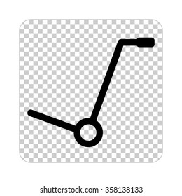 Empty hand truck  - black vector icon