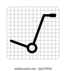 Empty hand truck  - black vector icon