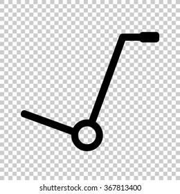 Empty hand truck  - black vector icon