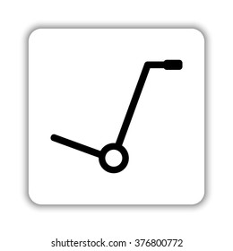 Empty hand truck  - black vector icon