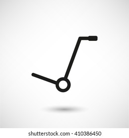 Empty hand truck - black vector icon  with shadow