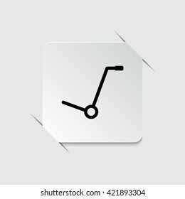 Empty hand truck  - black vector icon