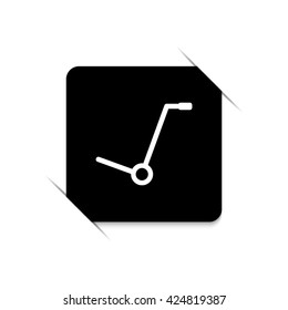 Empty hand truck  - black vector icon