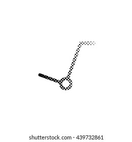 Empty hand truck - black vector icon;  halftone illustration