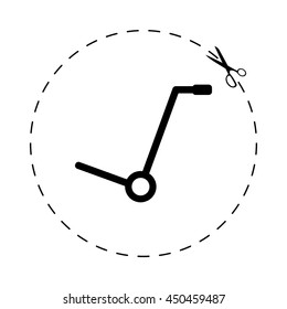 Empty hand truck  - black vector icon