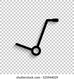 Empty hand truck - black vector  icon with shadow