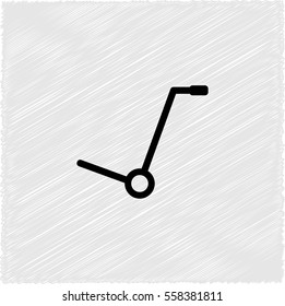 Empty hand truck -  black vector icon