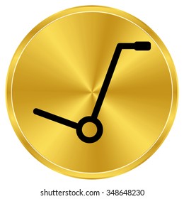 Empty hand truck - gold vector icon