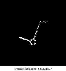 Empty hand truck - white vector icon ; halftone illustration