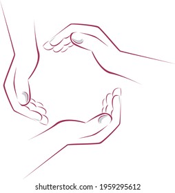 Empty Hands, Human Care, Vector Illustration for your project