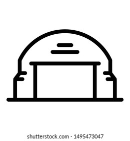 Empty hangar icon. Outline empty hangar vector icon for web design isolated on white background