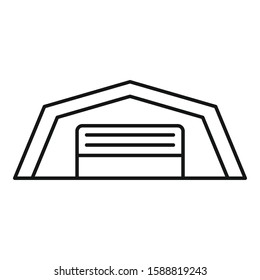 Empty hangar icon. Outline empty hangar vector icon for web design isolated on white background