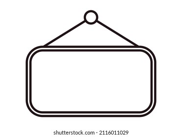 Icono negro de carteles colgantes vacíos.